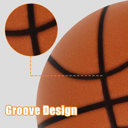 Slient Basketball 2.0 with Groove Lines PU Foam Quiet Mute Ball No Noise Bouncing Basketball Indoor Squeezable Slient Ball